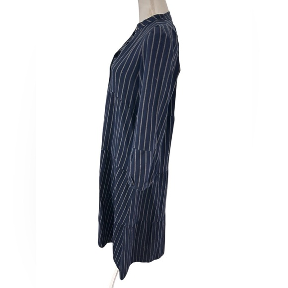 Pietsie bohemian flowy San Pancho Striped Navy Blue Maxi Dress Size medium - Picture 2 of 8